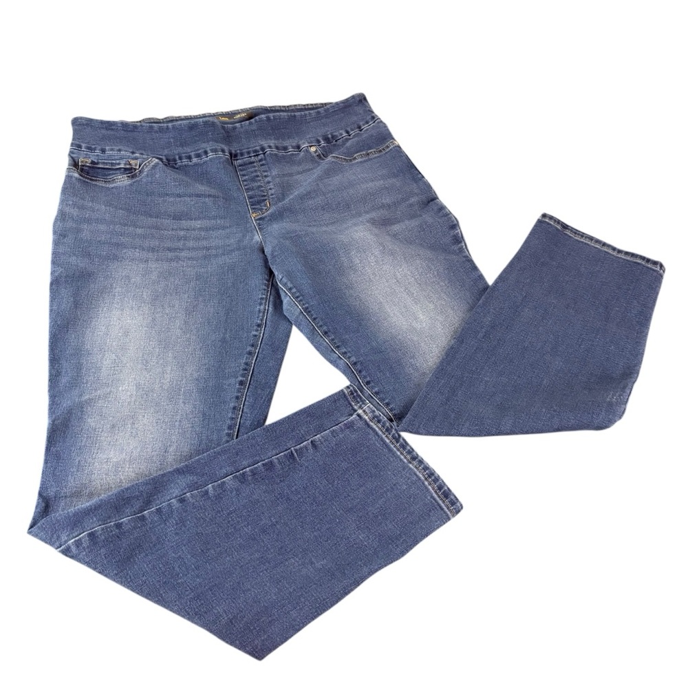 Lee Slim Fit Slim Leg Mid Rise Sculpting Pull On Women Jeans Size 16 Denim (961)